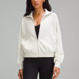Lululemon Brushed Softstreme Funnel-Neck Zip Up Bone Size 10 Womens